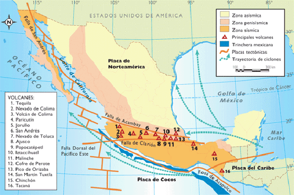 Resultado de imagen para zona sismica y volcanica de mexico